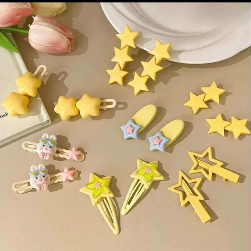 Kẹp Tóc Acrylic Hình Ngôi Sao Hoạt Hình Phong Cách Hàn Quốc Thời Trang Mùa Hè Cho Nữ
