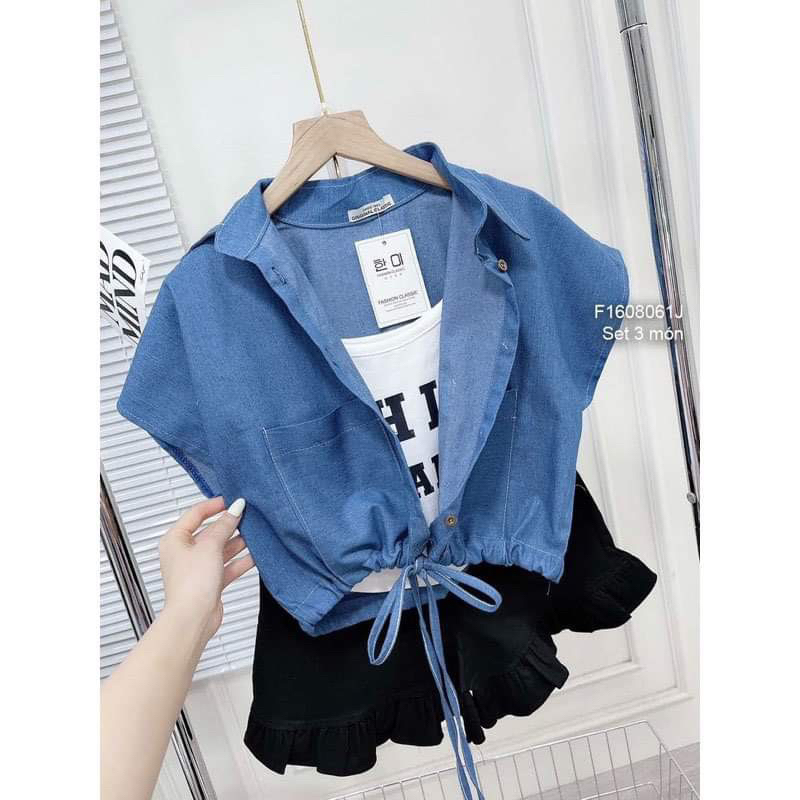 SET JEAN ThUN CHữ kèm quần bèo bigsize