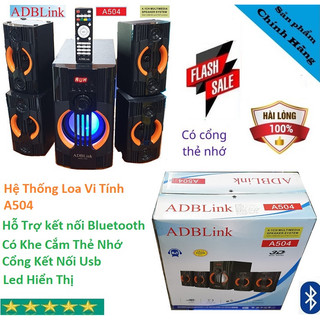 Loa Vi Tính 4.1 ADBLink A504 ( Hỗ Trợ Bluetooth  , Thêm Khe Cắm Thẻ Nhớ , Usb ) Có Khiển Từ Xa