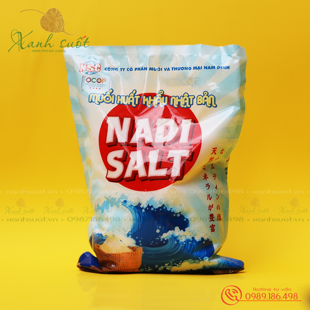 COMBO 3 MUỐI HỘT NAM ĐỊNH  NADI - NADI SALT Muối - Chuẩn Xuất Khẩu Nhật, Sạch, An Toàn- Ít mặn, ít chát - Xanh Suốt HCM