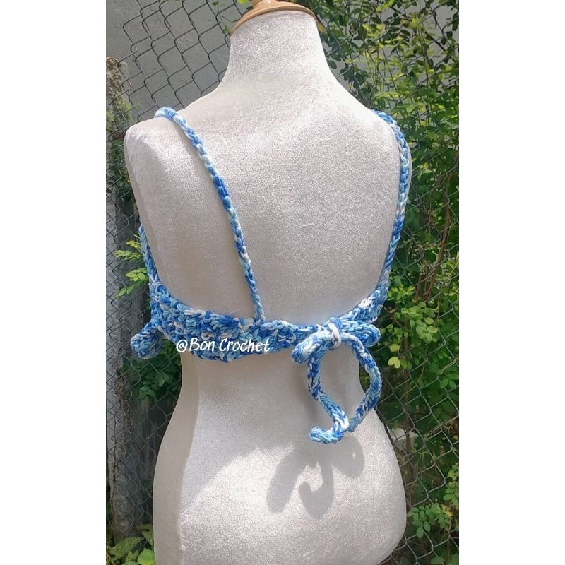 Handmade Áo bra len 2 dây thắt nơ sau lưng