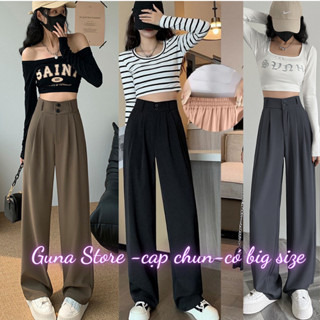 Quần tây ống rộng big size nữ lưng cao quần ống rộng big size đỉa lửng cổ điển sang trọng.