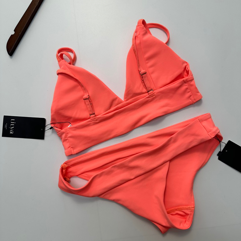 Bikini 2 mảnh LILYA 2 màu xanh, cam đào xinh xắn, chất đẹp co giãn thoải mái