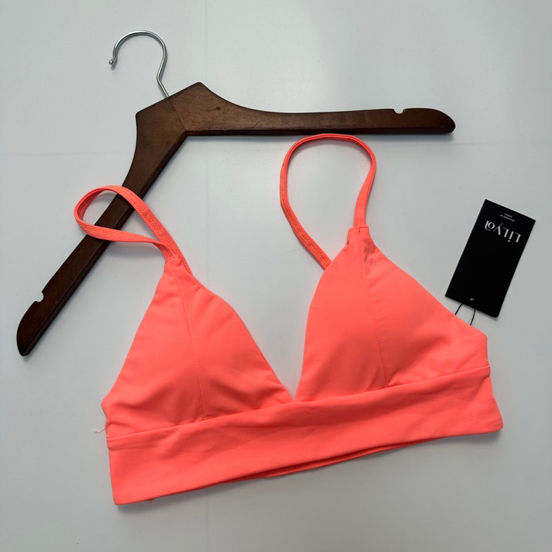 Bikini 2 mảnh LILYA 2 màu xanh, cam đào xinh xắn, chất đẹp co giãn thoải mái
