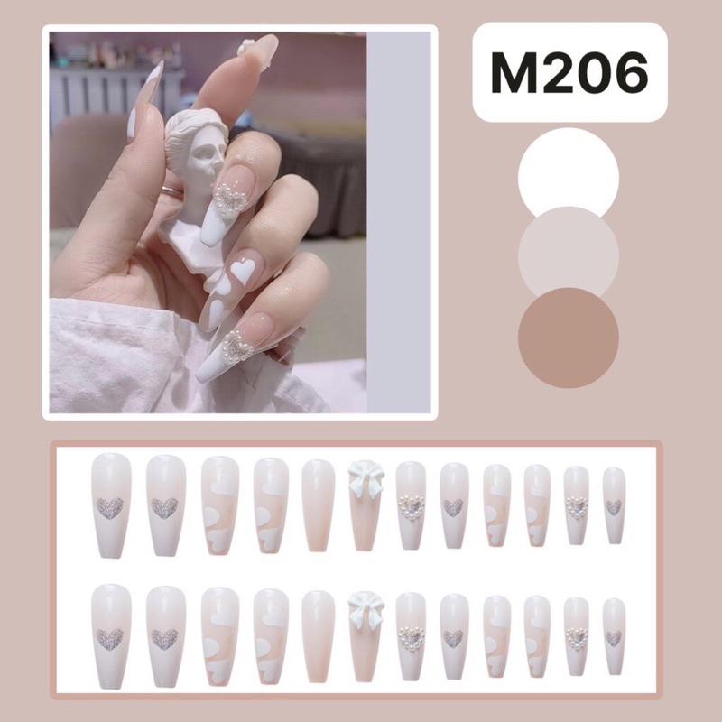Bộ 24 móng tay giả đính