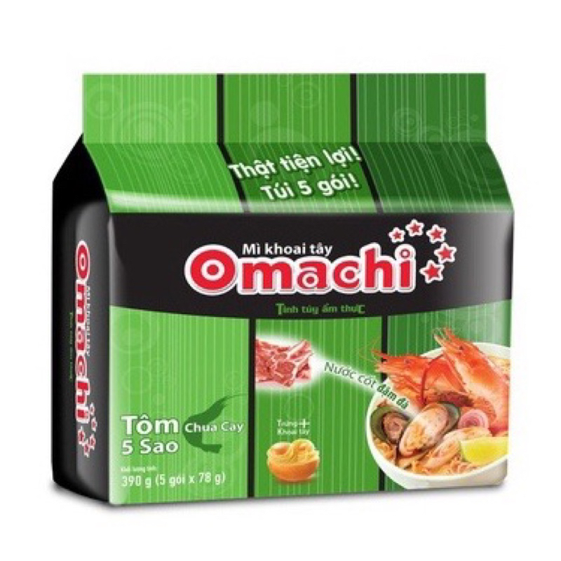 Thùng mì khoai Tây Omachi sốt bò hầm/sừơn hầm/tôm chua cay/trộn Spaghetti 30 gói 80g