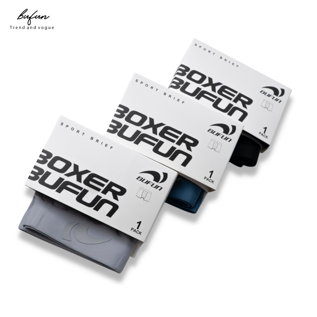 Quần Boxer nam MODAL BUFUN sợi vải gỗ sồi, siêu co giãn kháng khuẩn, cạp không đường may