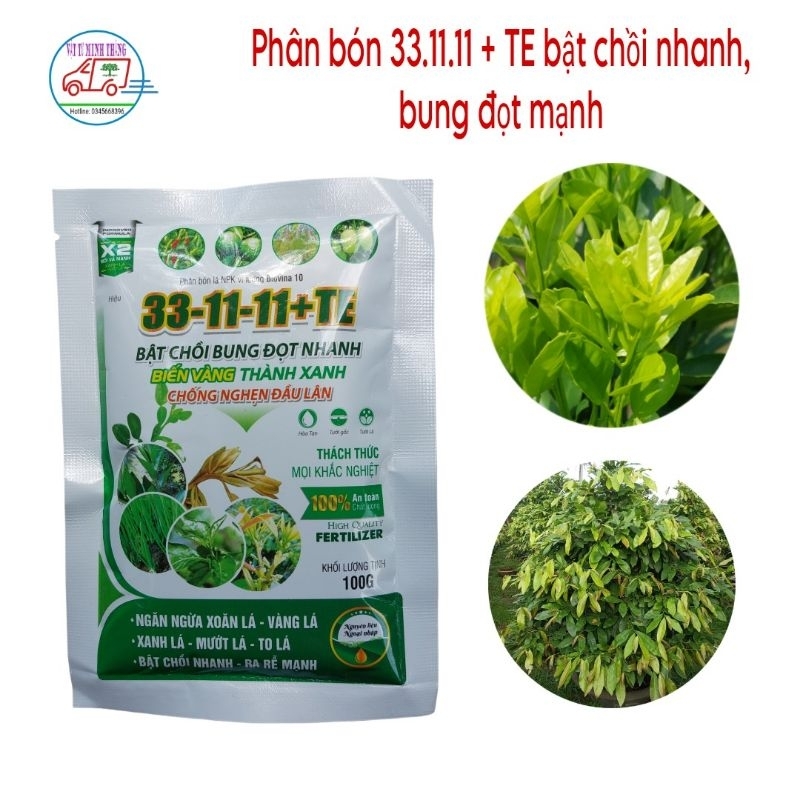 Combo 10 gói phân bón 33.11.11 +TE