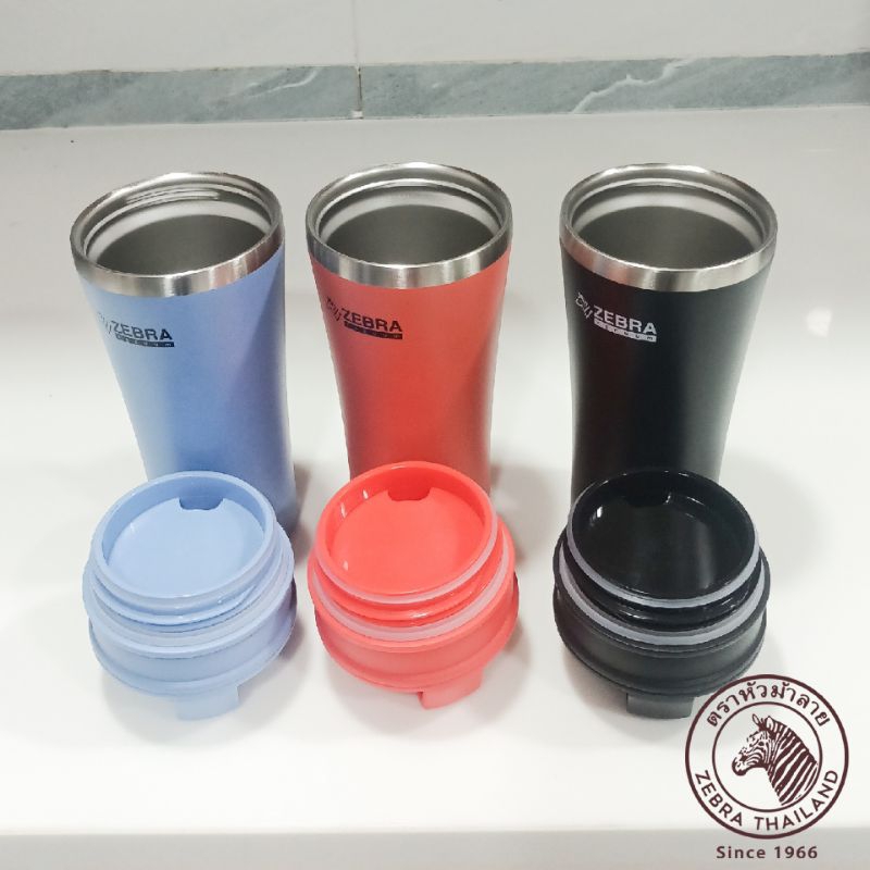 Cốc giữ nhiệt Inox 460ml Zebra Thái Lan - 912700 nắp thông minh và có tay cầm