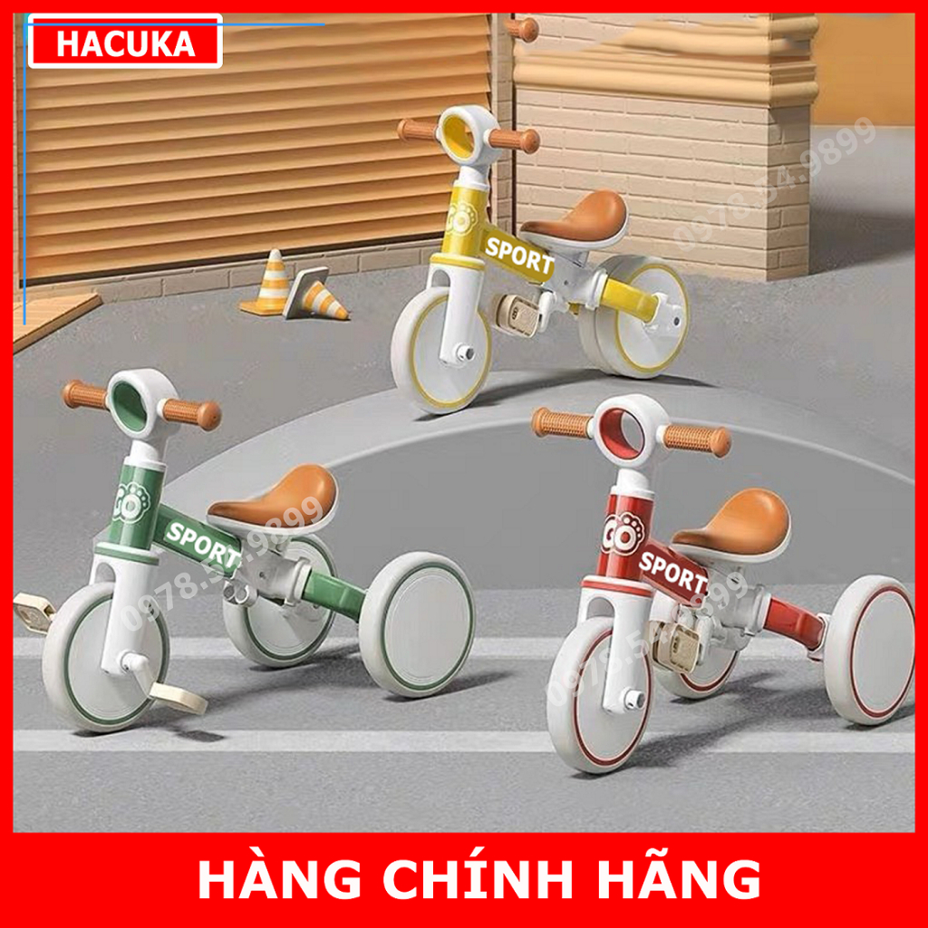 Xe đạp 3 bánh cho bé cao cấp - xe thăng bằng - xe chòi chân 3 in 1 tải trọng 100kgss