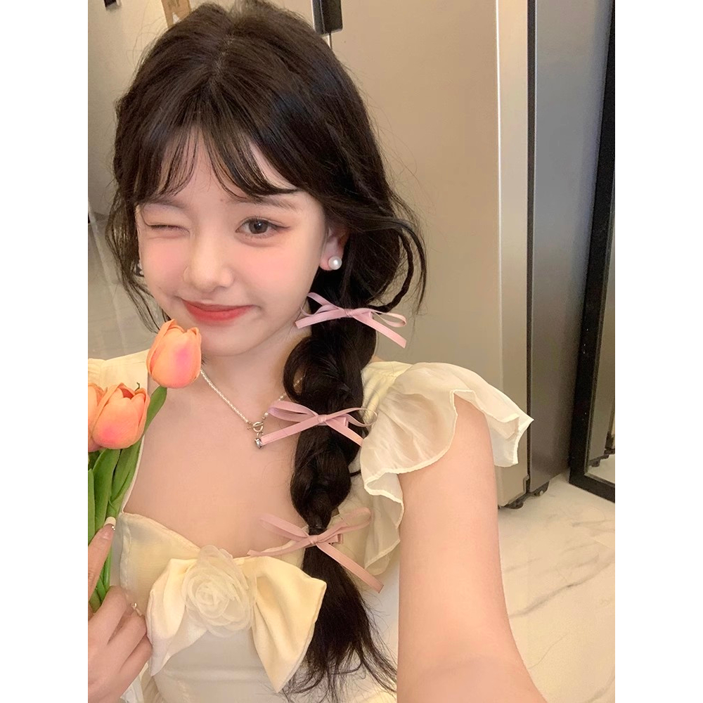 Kẹp tóc nơ ruy băng nhiều màu hottrend