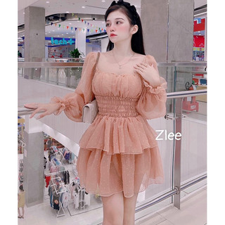 Váy Tơ Chấm Bi Dáng Ngắn - Dài