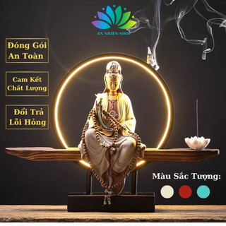 Tượng phật quan thế âm bồ tát chất liệu gốm tử sa cao cấp, tượng phật decor phong thủy an nhiên