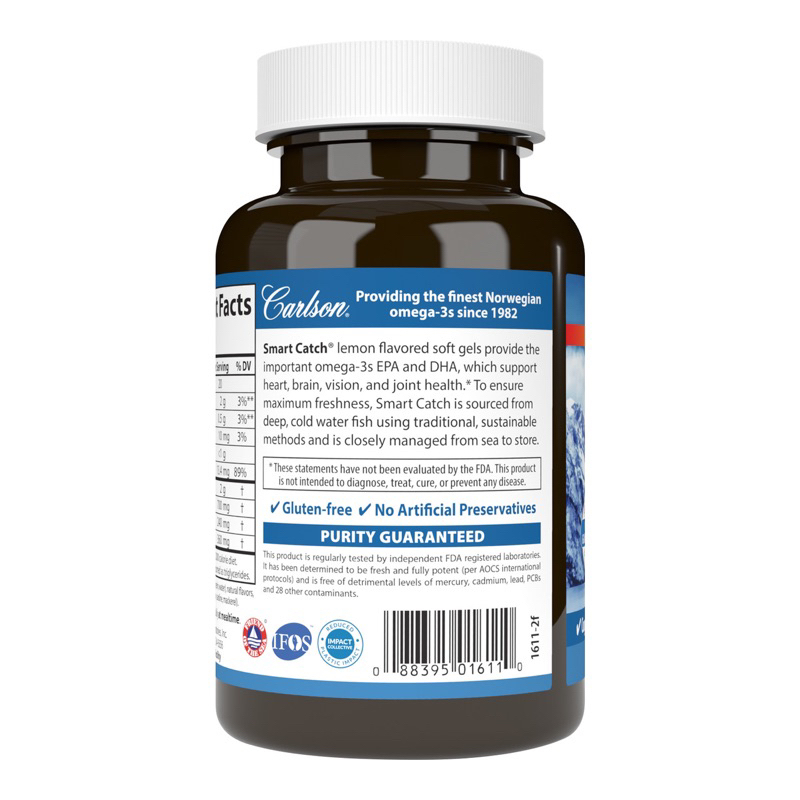 Vitamin Omega-3 EPA và DHA Carlson Teen’s Smart Catch dành cho thiếu niên từ 12 tuổi - BAABEELAND