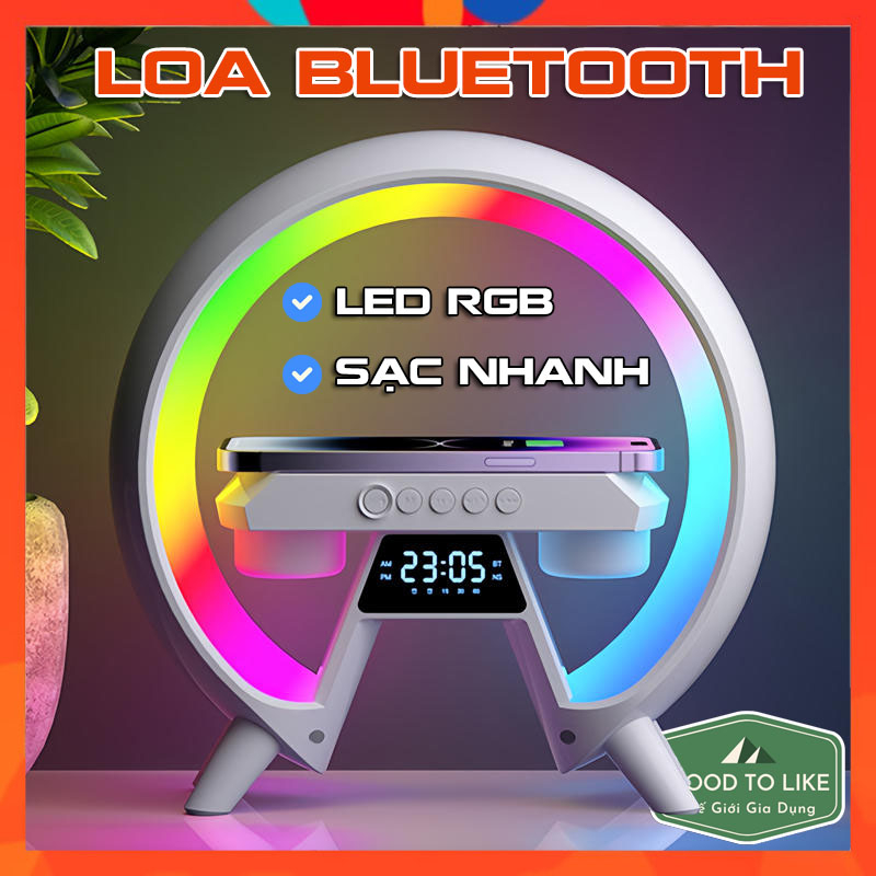 Loa Bluetooth Led RGB Tích Hợp Sạc Nhanh Không Dây,Đèn Ngủ,Báo Thức Âm Bass Cực Mạnh Kết Nối Điện Thoại,Tivi,Laptop