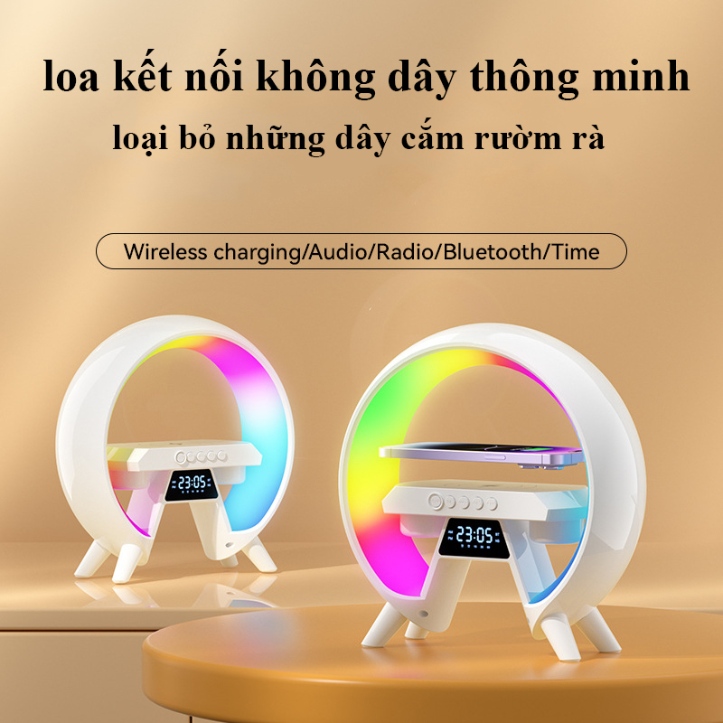 Loa Bluetooth Led RGB Tích Hợp Sạc Nhanh Không Dây,Đèn Ngủ,Báo Thức Âm Bass Cực Mạnh Kết Nối Điện Thoại,Tivi,Laptop