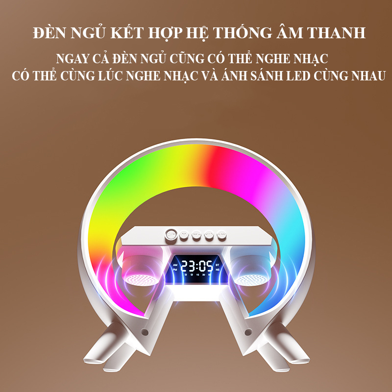 Loa Bluetooth Led RGB Tích Hợp Sạc Nhanh Không Dây,Đèn Ngủ,Báo Thức Âm Bass Cực Mạnh Kết Nối Điện Thoại,Tivi,Laptop