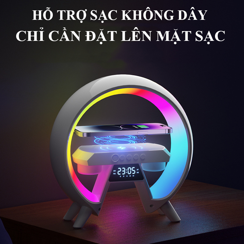 Loa Bluetooth Led RGB Tích Hợp Sạc Nhanh Không Dây,Đèn Ngủ,Báo Thức Âm Bass Cực Mạnh Kết Nối Điện Thoại,Tivi,Laptop