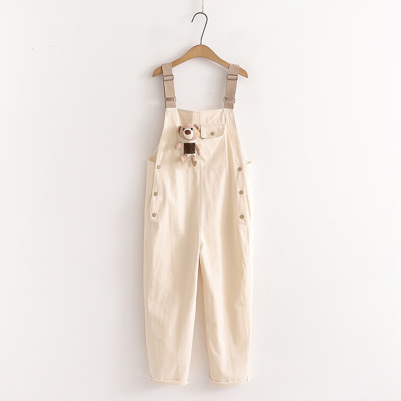 Yếm kaki kèm gấu thời trang trẻ em BEESHOP D23051