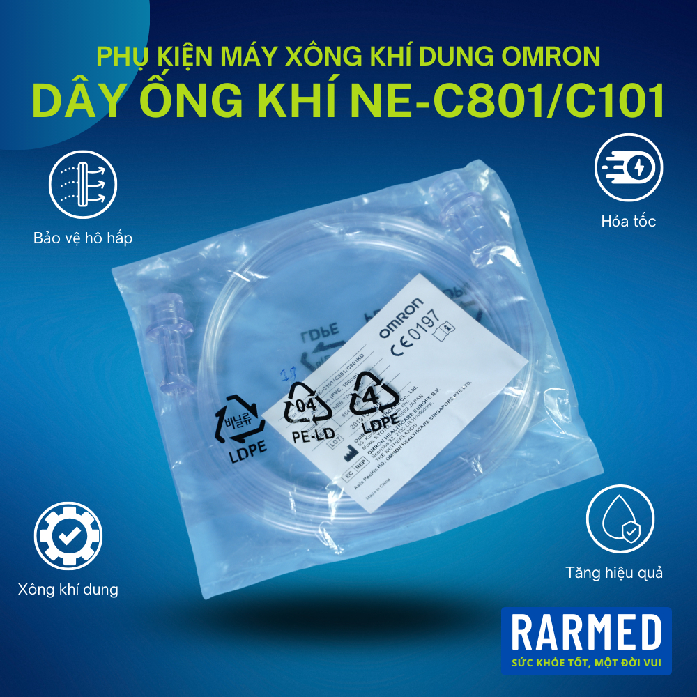 Phụ kiện dây ống dẫn khí máy xông khí dung Omron NE-C801/C101 - 100cm