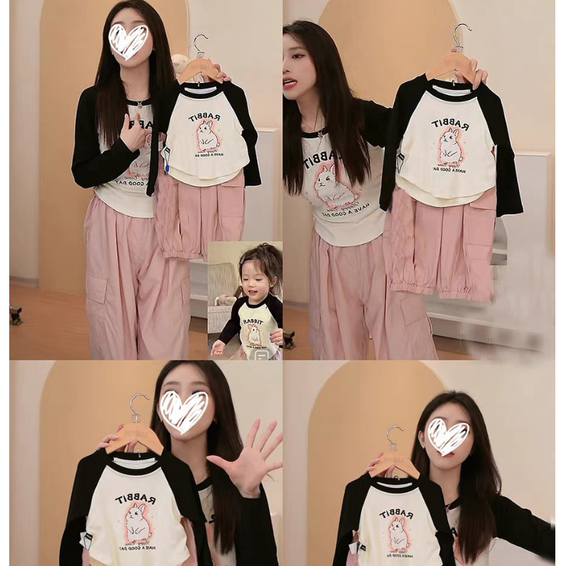 Set Áo Thỏ Dài Tay Kèm Quần Túi Hộp Cho Bé Gái WOWKIDS, Bộ Quần Áo Thu Đông Dài Tay Cá Tính Cho Bé Từ 8-28kg