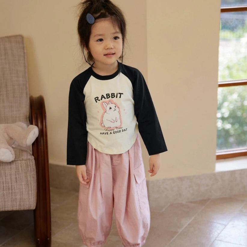 Set Áo Thỏ Dài Tay Kèm Quần Túi Hộp Cho Bé Gái WOWKIDS, Bộ Quần Áo Thu Đông Dài Tay Cá Tính Cho Bé Từ 8-28kg