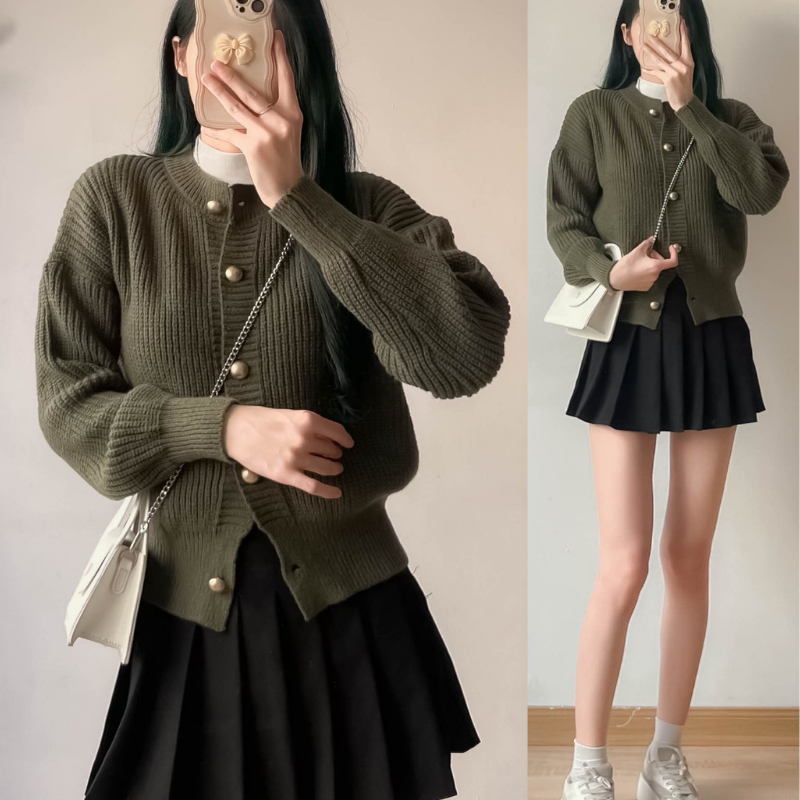 Áo khoác cardigan cúc đồng mã Cardigankhuyvang6655_P13k24