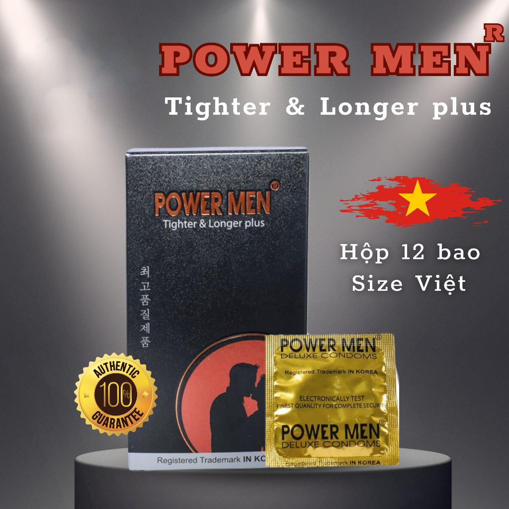 Bao cao su kéo dài thời giang 4in1 Powermen Tighter Longer Plus