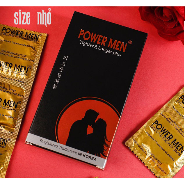 [Size nhỏ] Bao cao su kéo dài thời giang 4in1 Powermen Tighter Longer Plus