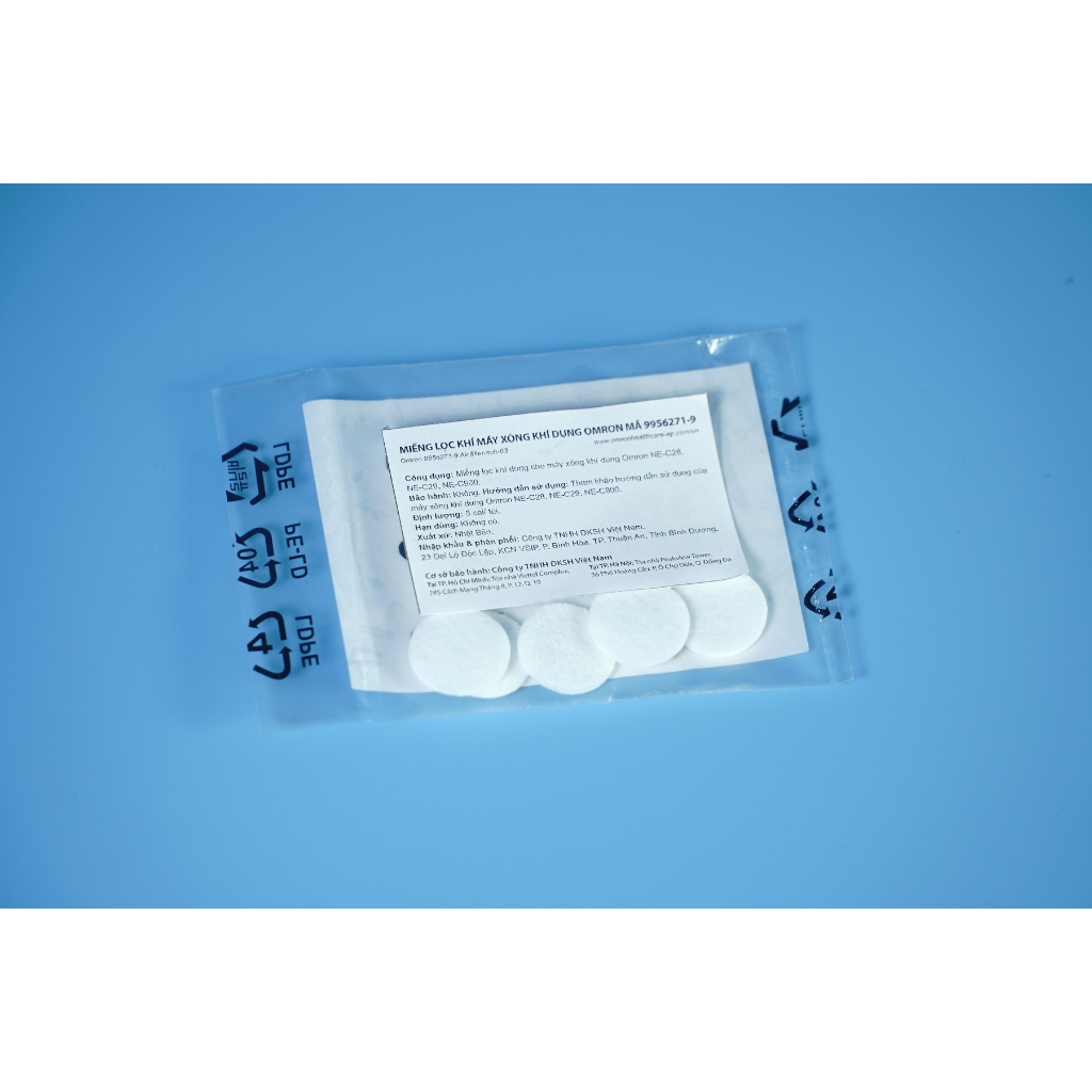 Phụ kiện 5 miếng đầu lọc khí vào máy xông khí dung Omron NE-C28/C29/C900