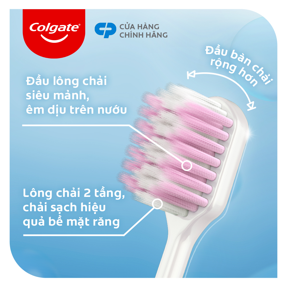 Bộ 2 Bàn chải Colgate Gentle Comfort Clean lông chải 2 tầng chải sạch dịu nhẹ