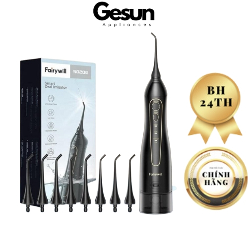 Tăm Nước Fairywill FW5020E làm Sạch Răng Hiệu Quả Với Nhiều đầu tăm sử dụng trong 2 năm NK20 tặng 8 đầu thay