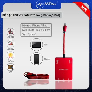 Bộ chuyển đổi livestream cao cấp dt5pro -hỗ trợ vừa livestream vừa sạc cho điện thoại ai phôn, ai bát