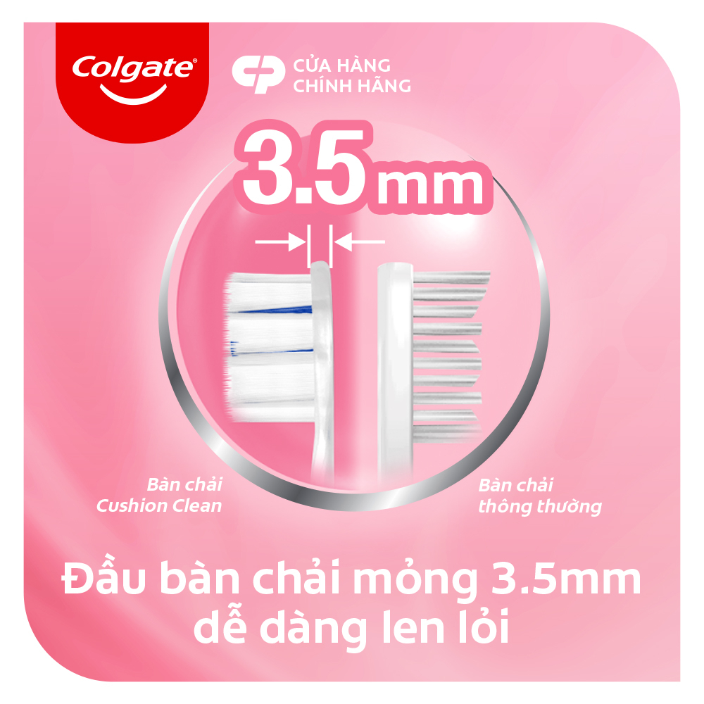 Bộ 2 bàn chải Bàn chải Colgate Cushion Clean lông chải siêu dày tạo bọt mịn