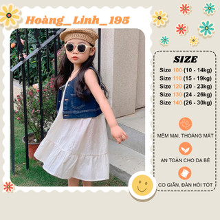 Áo khoác Gi-lê jeans sát nách JEANBECO, Áo khoác croptop cho bé gái từ 9kg-30kg phong cách Hàn Quốc