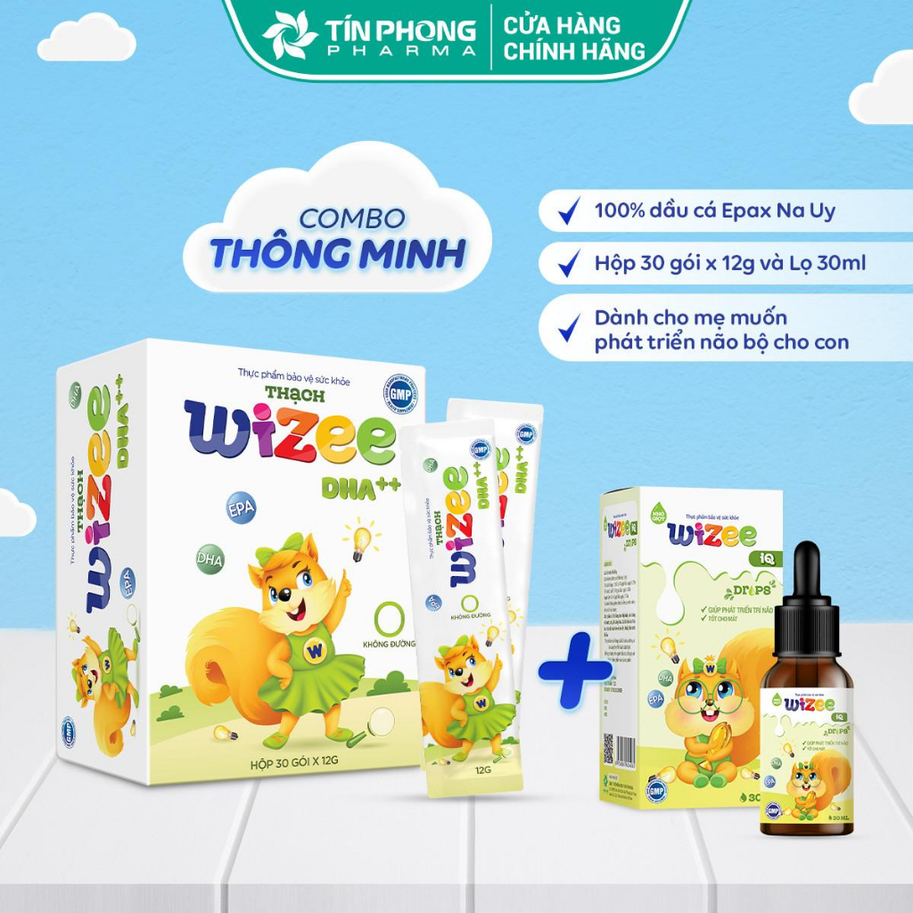 Thực Phẩm Bổ Sung Sức Khoẻ Nhỏ Giọt WIZEE IQ Bổ Sung DHA, EPA, Vitamin A Phát Triển Trí Não, Tốt Cho Mắt Lọ 30ml TTP054