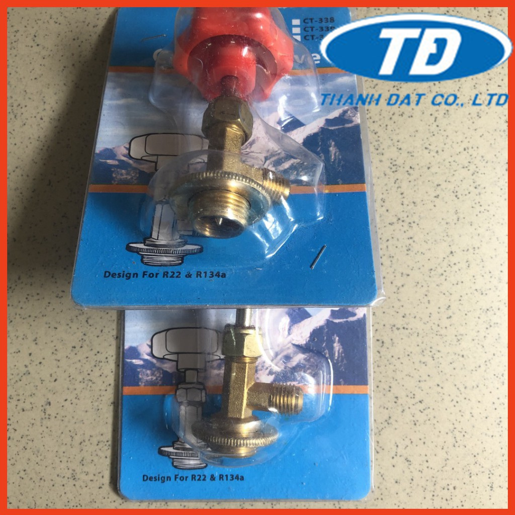 Van mở khóa Gas R410, R134 Đầu to (gas lon ) CT-339 đỏ