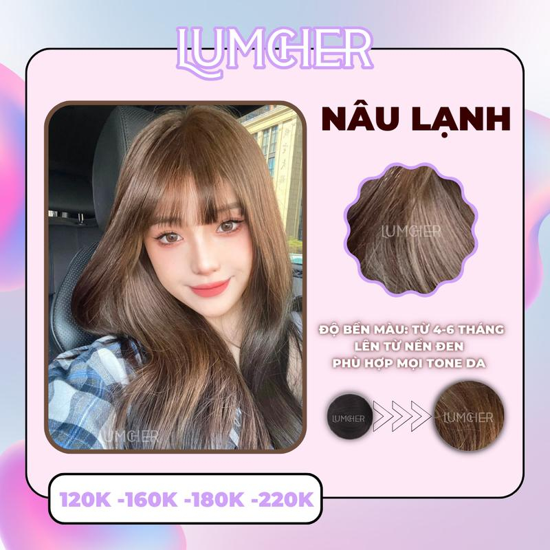Thuốc Nhuộm Tóc Màu NÂU LẠNH ÁNH KHÓI Không Tẩy Tại Nhà LC23 | Lumcher Mall