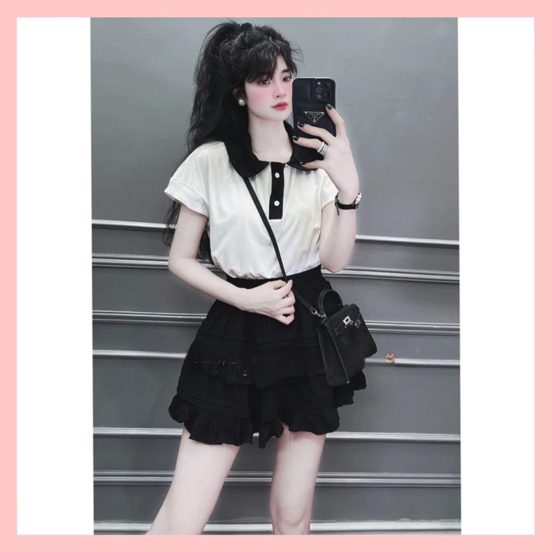 Áo polo nữ cổ sen thanh lịch cho các nàng chất cottong xịn hàng loại 1 | BigBuy360 - bigbuy360.vn