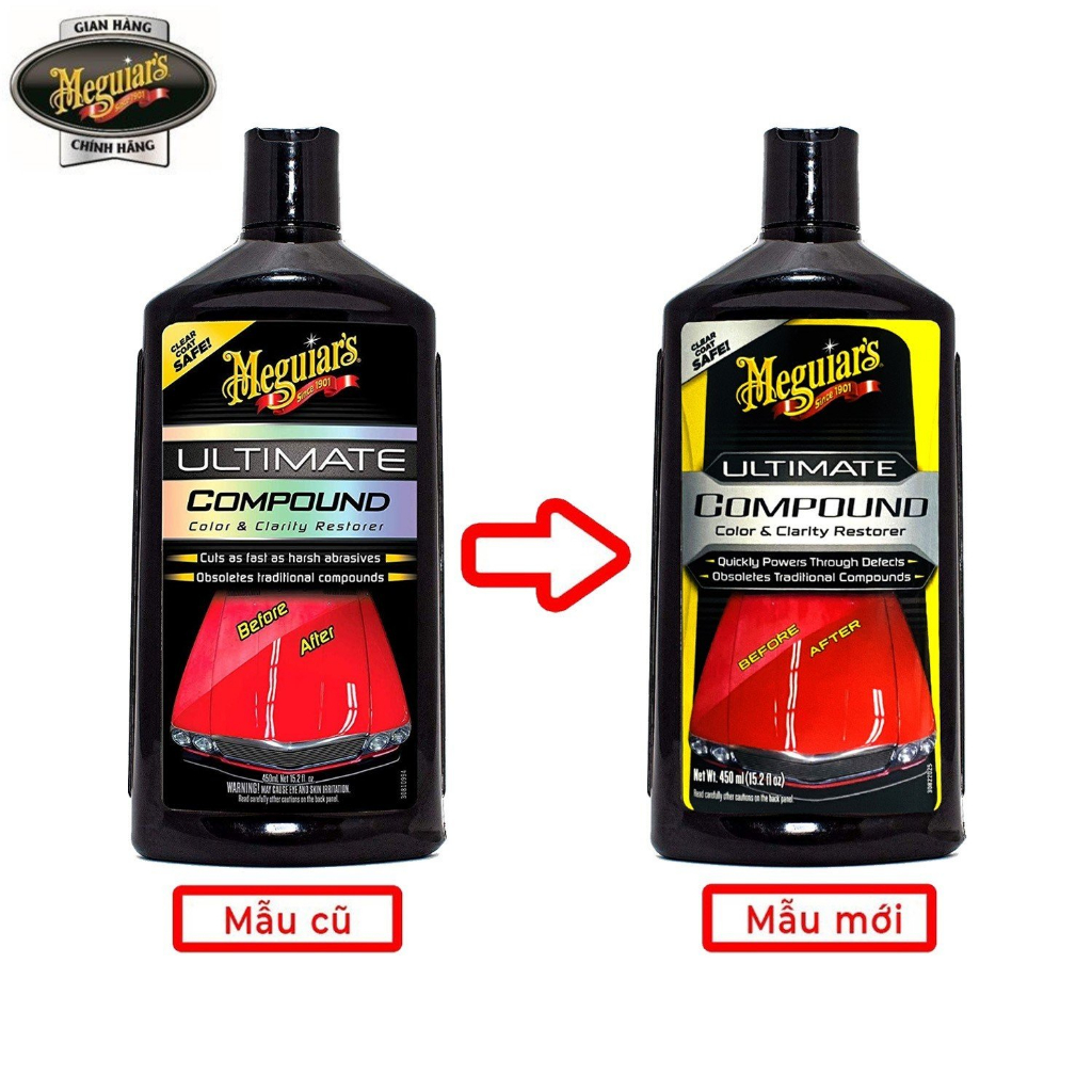 Meguiar's Xi đánh bóng bề mặt sơn xe ô tô (Xi bước 1) - Ultimate Compound, 16oz - G17216