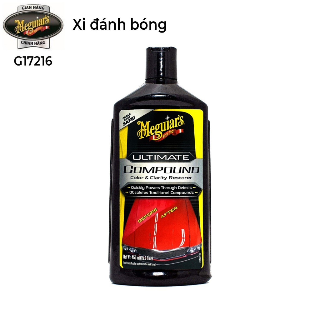 Meguiar's Xi đánh bóng bề mặt sơn xe ô tô (Xi bước 1) - Ultimate Compound, 16oz - G17216