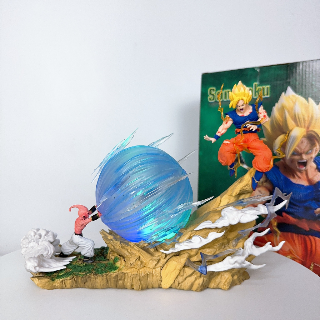 Mô hình Songoku và Kid Buu ,mô hình dragonball goku vs kidbuu mới Ongchumohinh -MH451