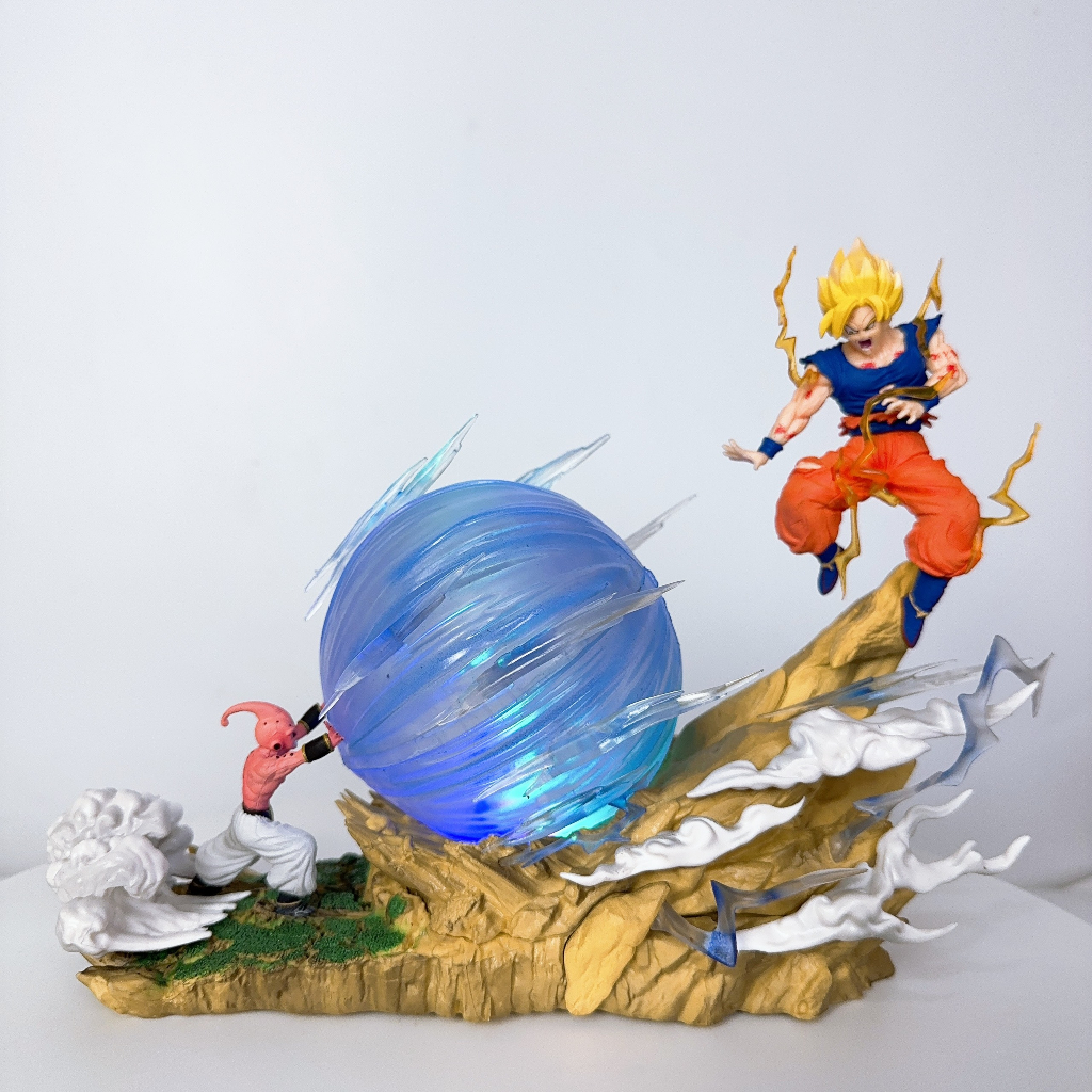 Mô hình Songoku và Kid Buu ,mô hình dragonball goku vs kidbuu mới Ongchumohinh -MH451