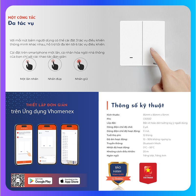 Công tắc không dây Vconnex, Safe Zone