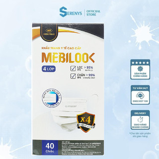 Khẩu trang y tế 4 Lớp mebilook mebiphar 1 hộp 40 cái