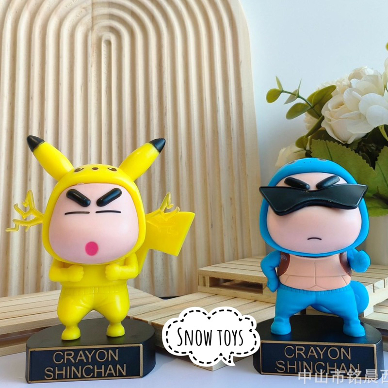 Mô hình Shin cậu bé bút chì - Crayon Shinchan cosplay Pokemon - Shinnosuke cosplay Pikachu Charmander Bulbasaur Squirtle