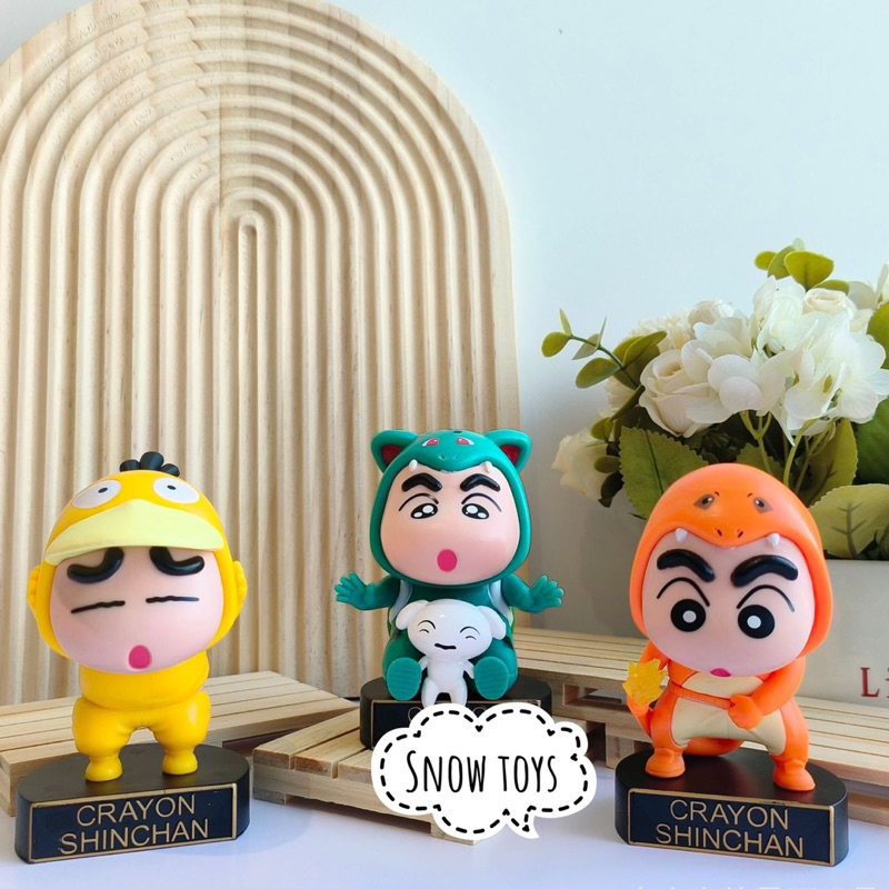 Mô hình Shin cậu bé bút chì - Crayon Shinchan cosplay Pokemon - Shinnosuke cosplay Pikachu Charmander Bulbasaur Squirtle