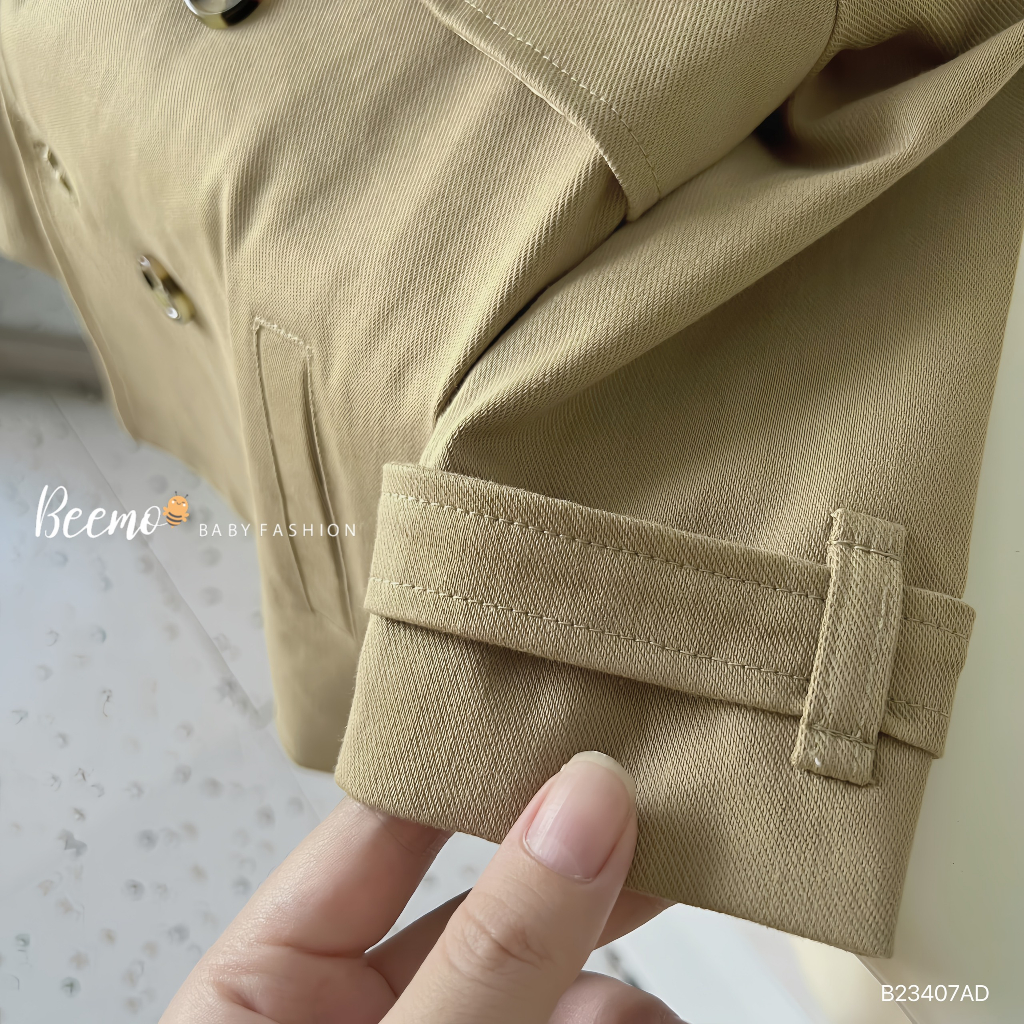 Áo khoác mangto Beemo cho bé trai (không kèm áo trong) phối khuy,chất liệu kaki co giãn, mặc đi chơi,chụp hình B23407AD