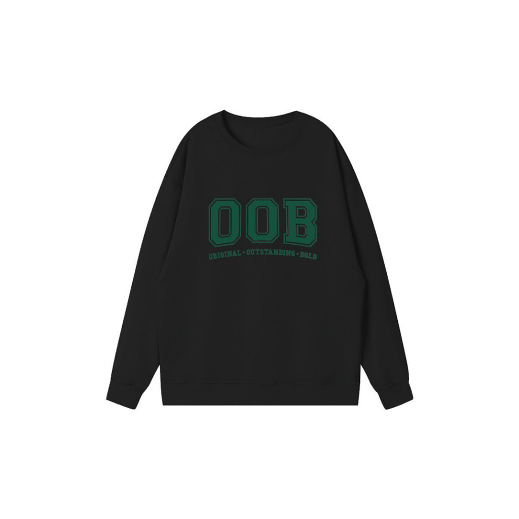 Áo  Sweatshirt  BOO Nỉ Cào Bông Unisex Dáng Oversize In Logo OOB Phối Màu Hottrend