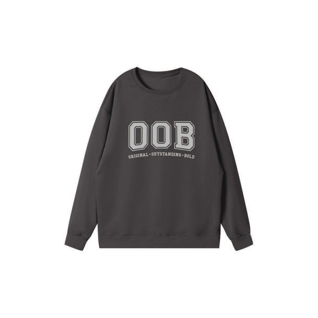 Áo  Sweatshirt  BOO Nỉ Cào Bông Unisex Dáng Oversize In Logo OOB Phối Màu Hottrend